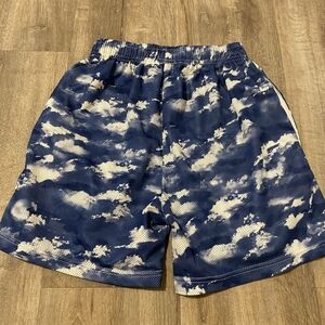 Blue and White Camouflage Women's Shorts